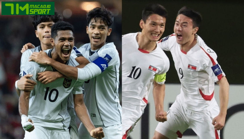 U17 Triều Tiên đấu U17 Indonesia tại tứ kết U17 châu Á 2025 (Ảnh: AFC)
