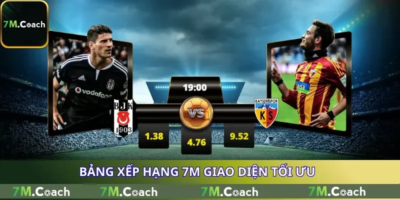 Bảng Xếp Hạng 7M giao diện tối ưu