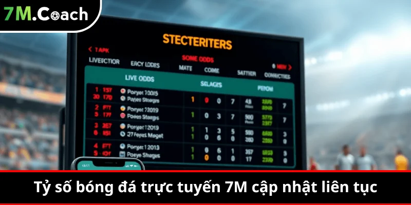 Tỷ số bóng đá trực tuyến 7M cập nhật liên tục